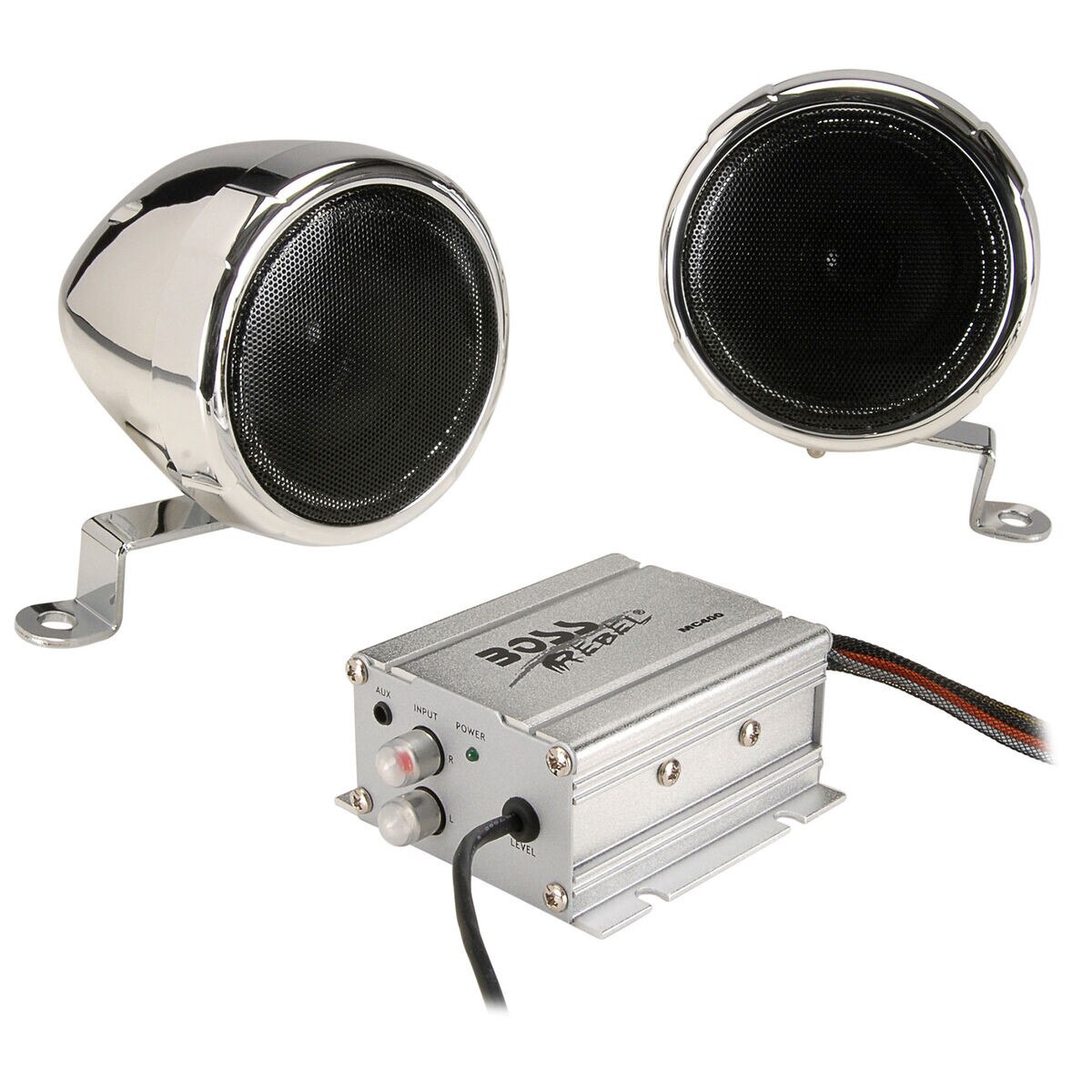 BOSS MC400 3" Weatherproof Motorcycle UTV ATV Speaker System with Amplifier